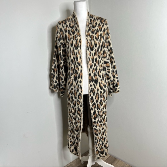 BLANK NYC Leopard Duster in Full Range Duster Cardigan Size Small - Picture 3 of 9